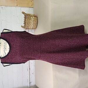 J. Crew Burgundy Textured Asymmetrical Fit-and-Flare Dress